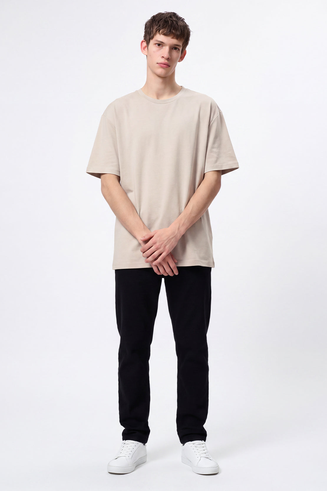 KOKO Modal Blend Drop Shoulder T-Shirt – Beige