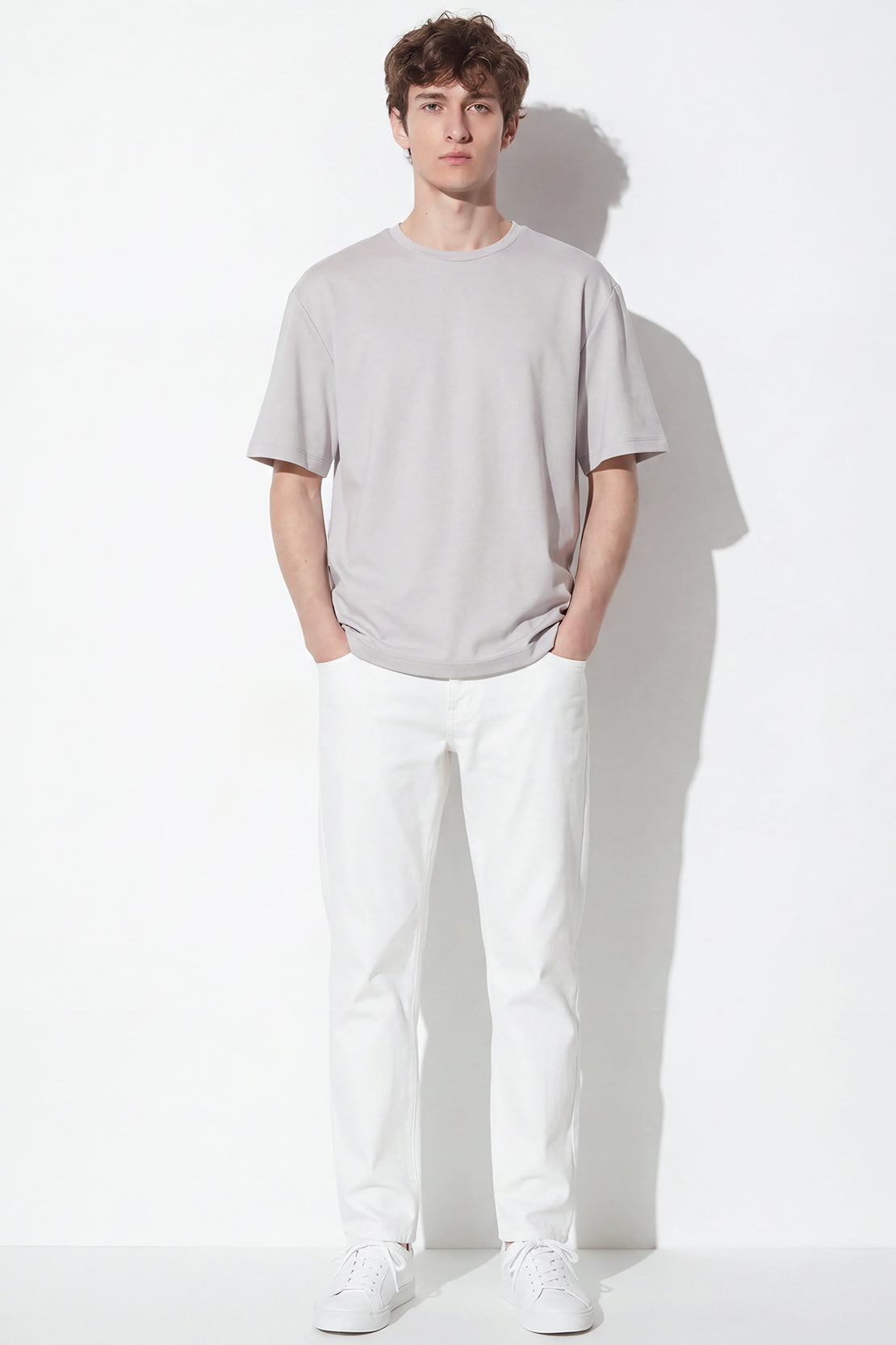 KOKO Modal Blend Drop Shoulder T-Shirt – Silver