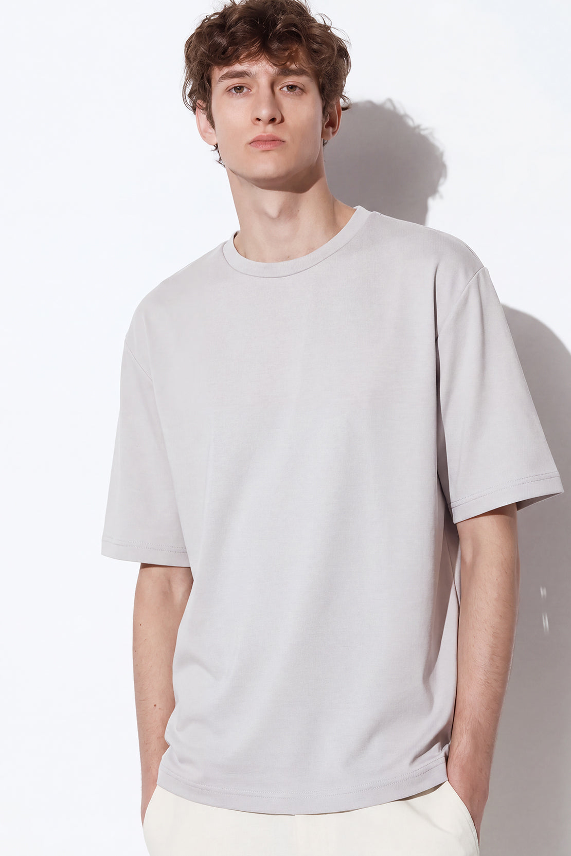 KOKO Modal Blend Drop Shoulder T-Shirt – Silver