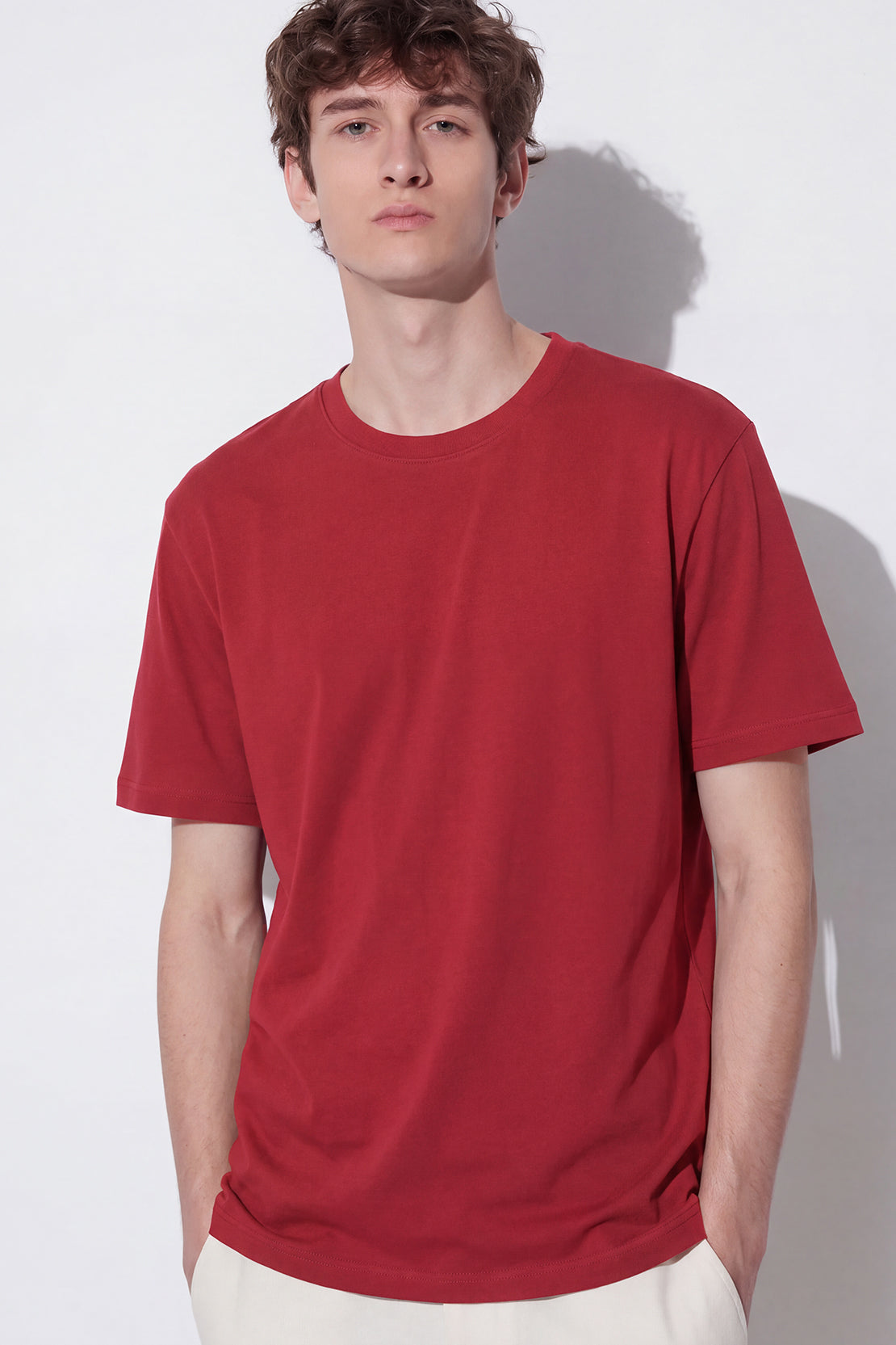 KOKO Cotton Drop Shoulder T-Shirt – Red