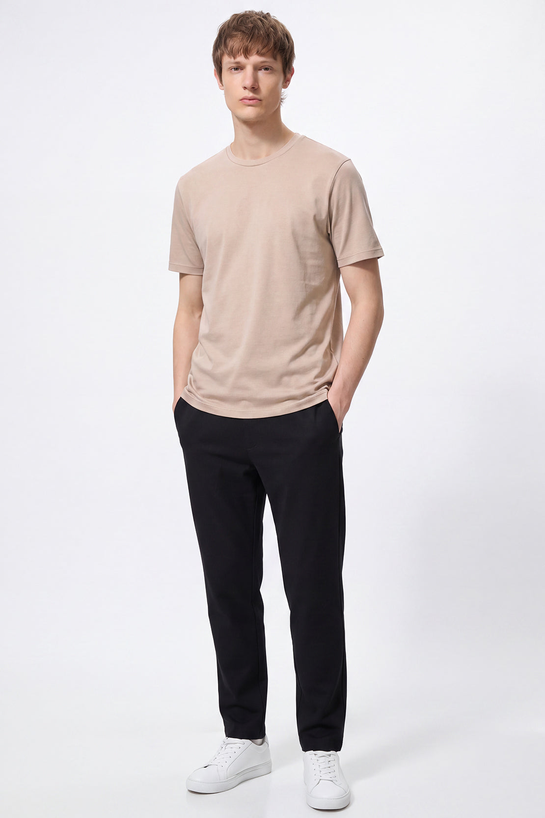 KOKO Cotton Drop Shoulder T-Shirt – Beige