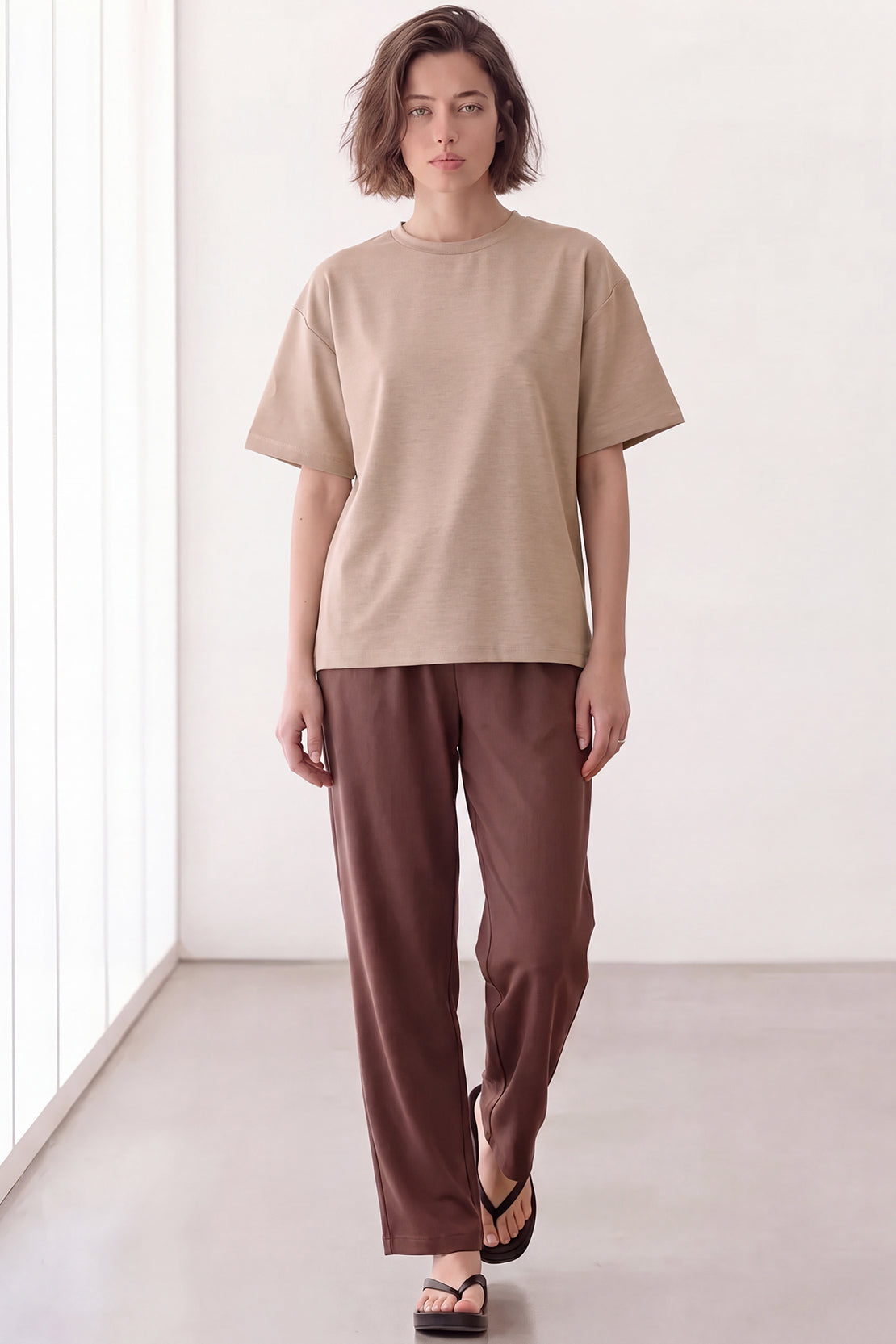 KOKO Modal Blend Drop Shoulder T-Shirt – Clay