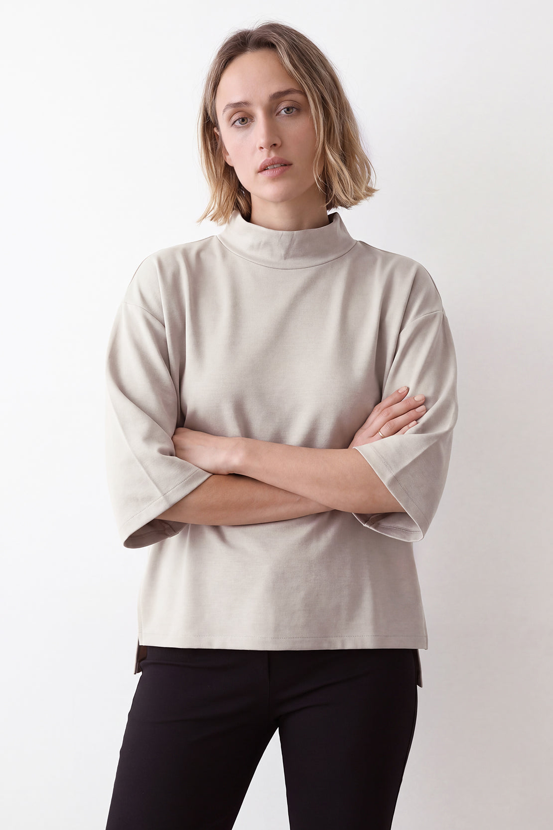KOKO Modal Blend Turtle Neck Shirt – Silver