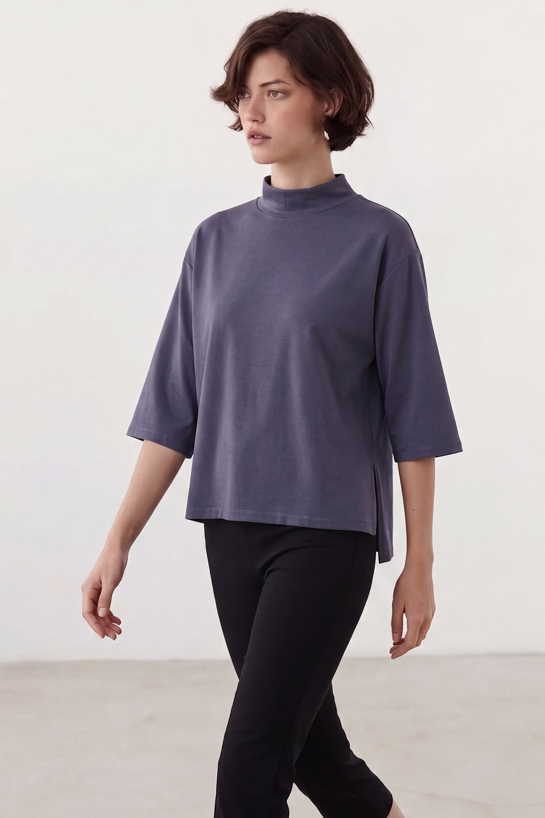 KOKO Modal Blend Turtle Neck Shirt – Smoke