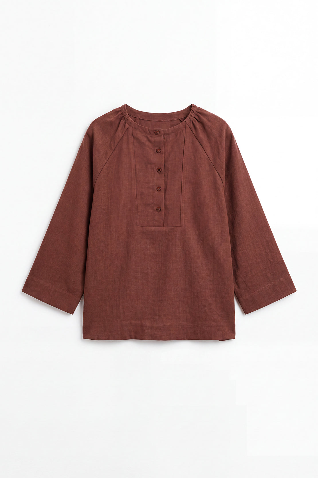 KOKO Pure Linen Half Placket Shirt