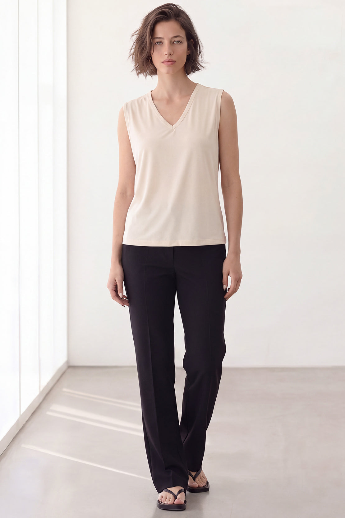 KOKO Airism V-Neck Tank Top – Beige