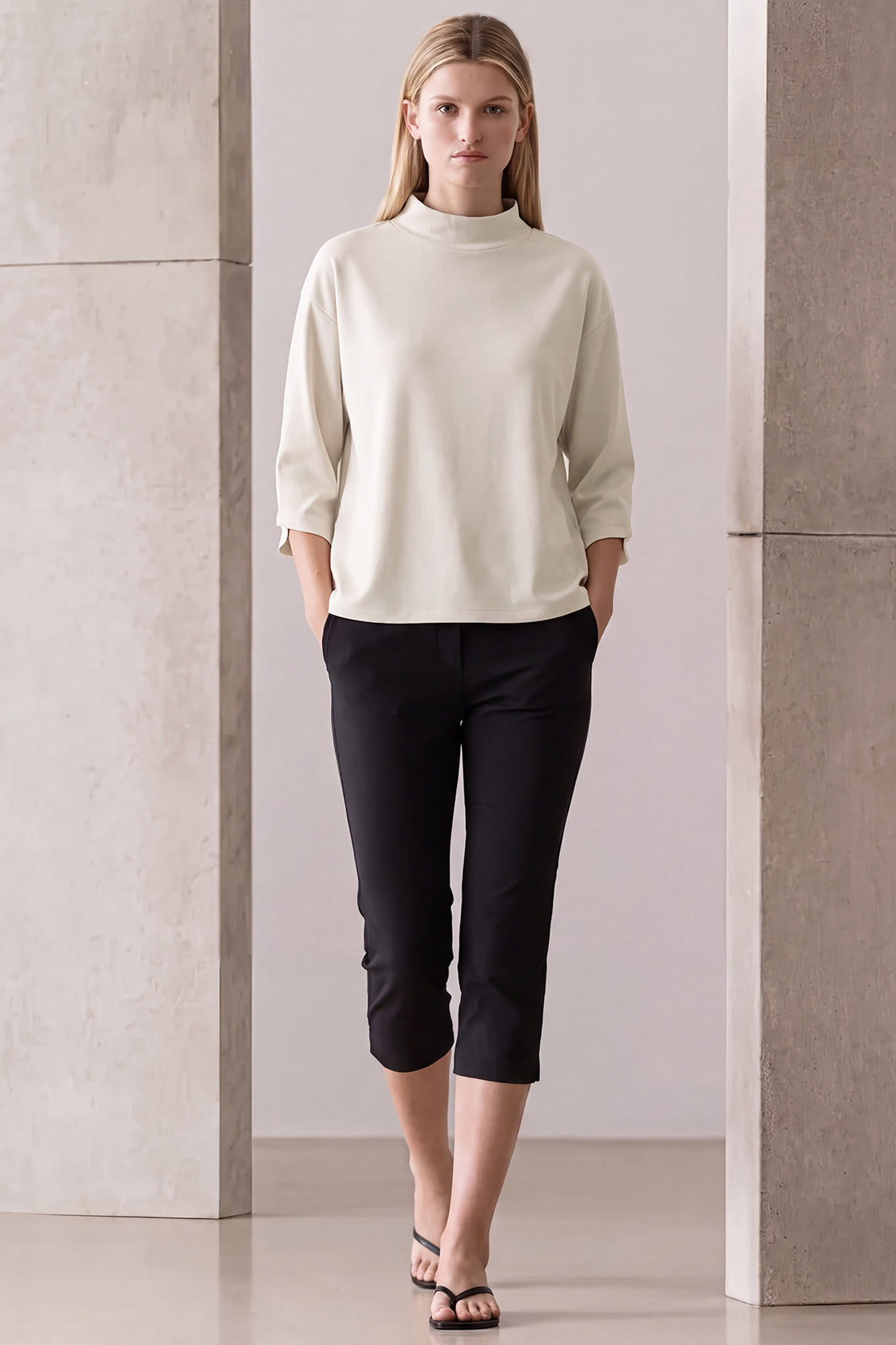 KOKO Eco Pulp Turtle Neck Shirt – White