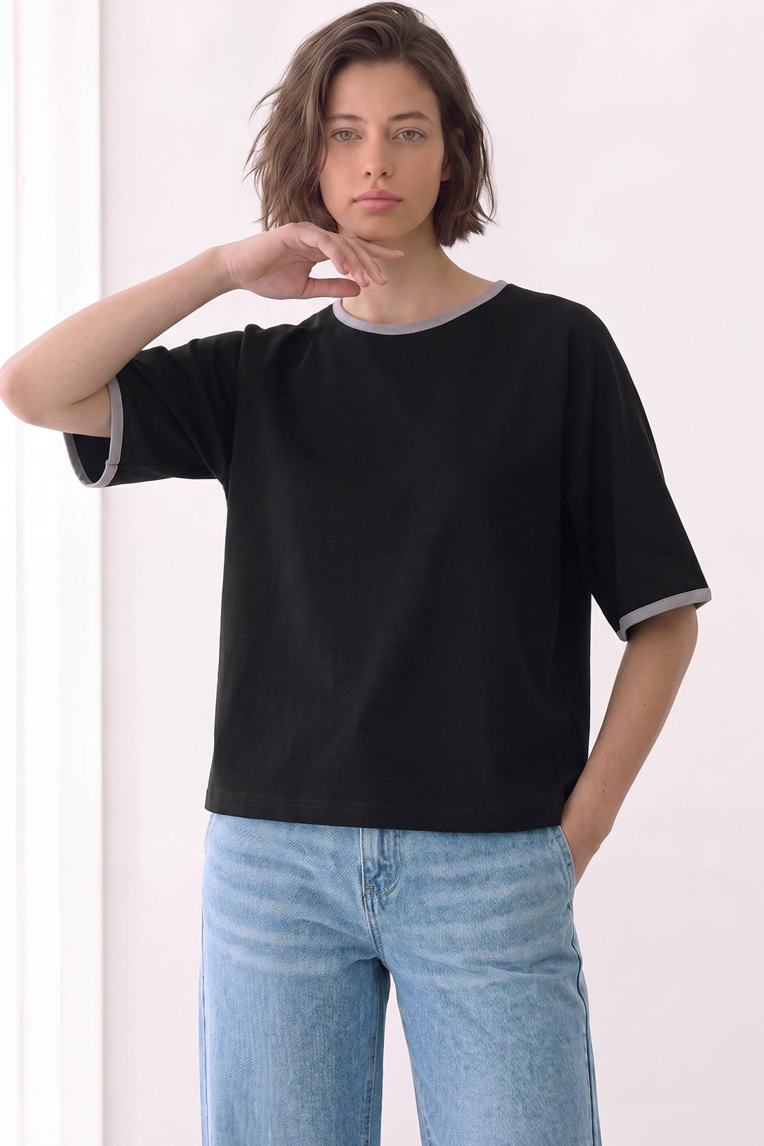 KOKO Cotton Bamboo Crew Neck T-Shirt – Black