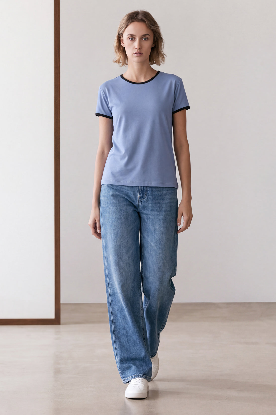 KOKO Cotton Bamboo Crew Neck T-Shirt – Blue