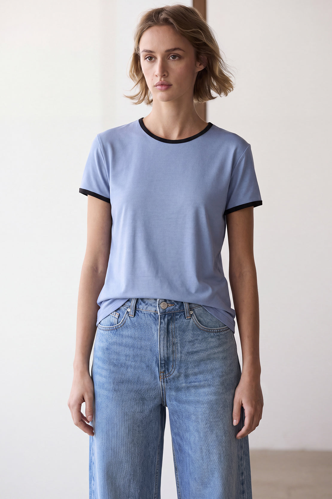 KOKO Cotton Bamboo Crew Neck T-Shirt – Blue
