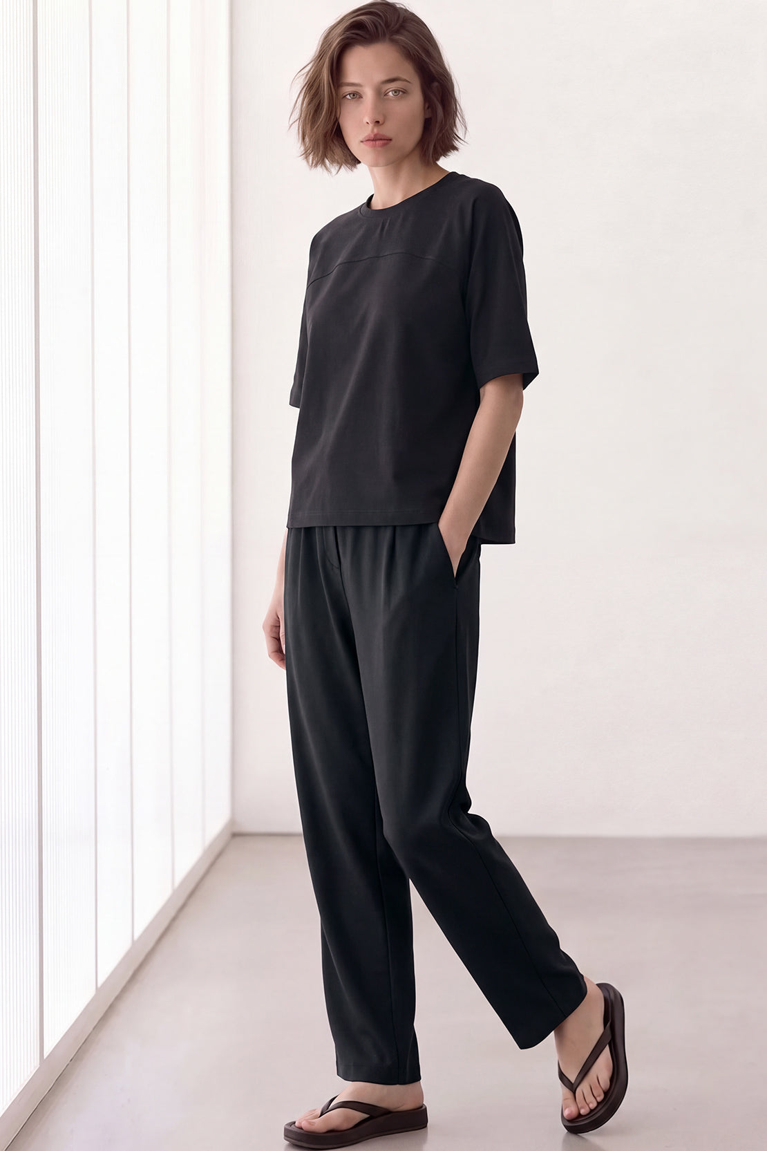 KOKO Cotton Bamboo Crew Neck T-Shirt – Black