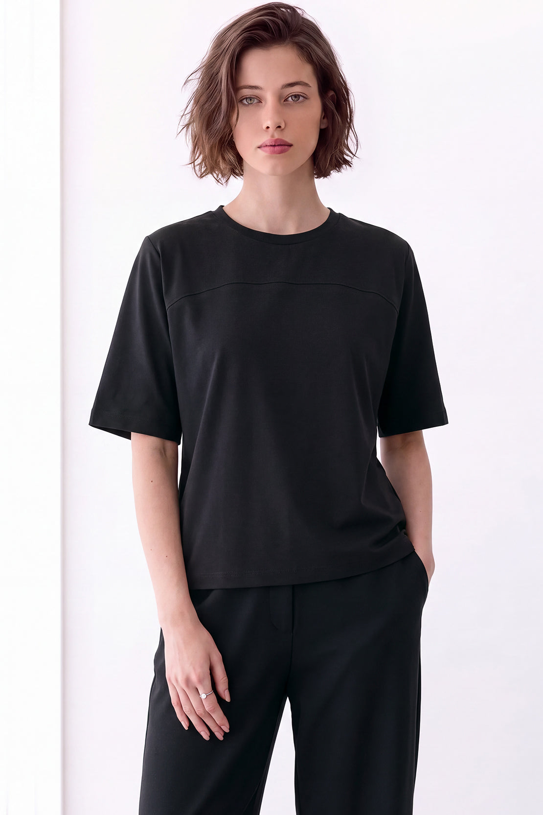 KOKO Cotton Bamboo Crew Neck T-Shirt – Black