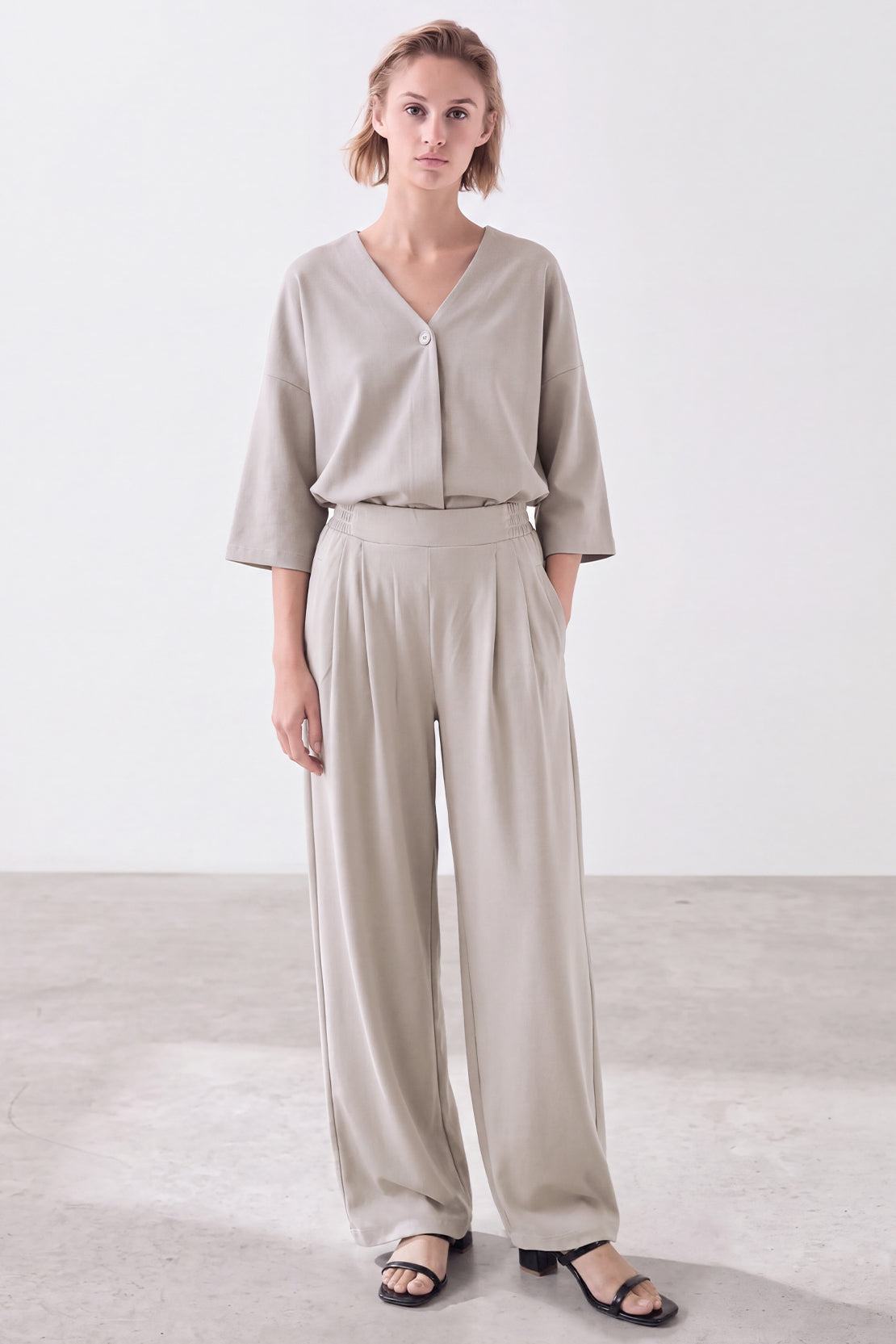 KOKO Feather Cotton Wide Leg Pants