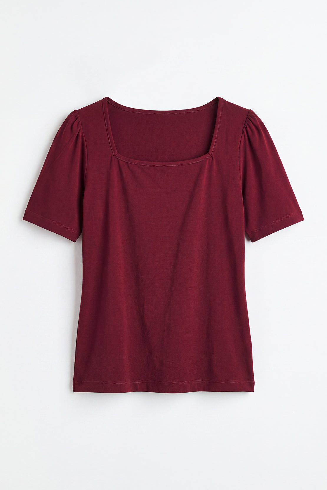 KOKO Bamboo Fibre Square Neck Top – Cherry