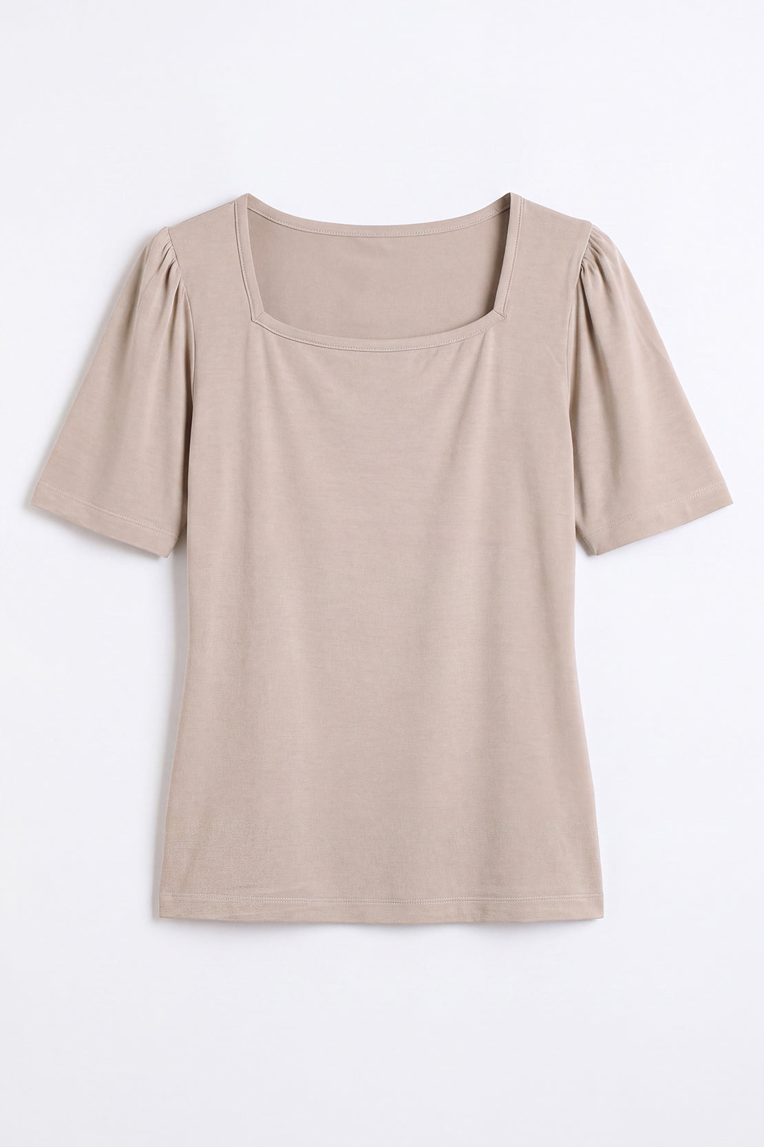 KOKO Bamboo Fibre Square Neck Top – Beige