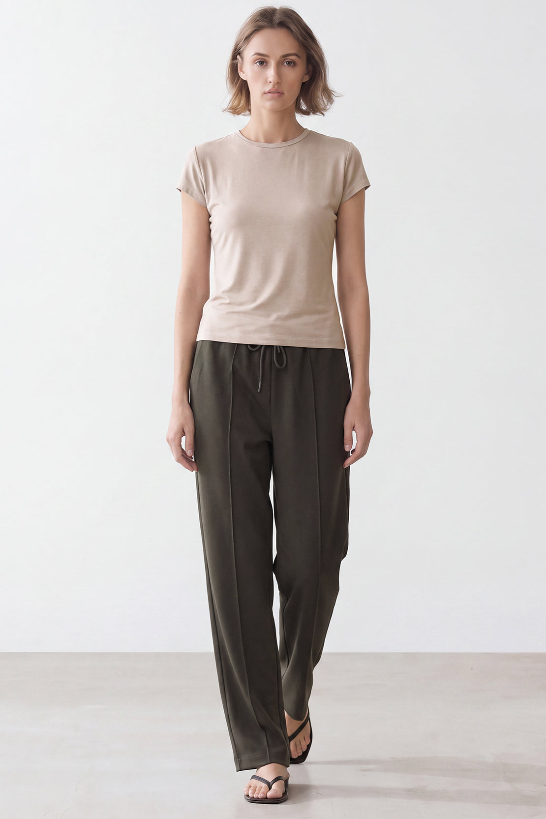 KOKO Bamboo Fibre Cap Sleeve T-Shirt – Beige