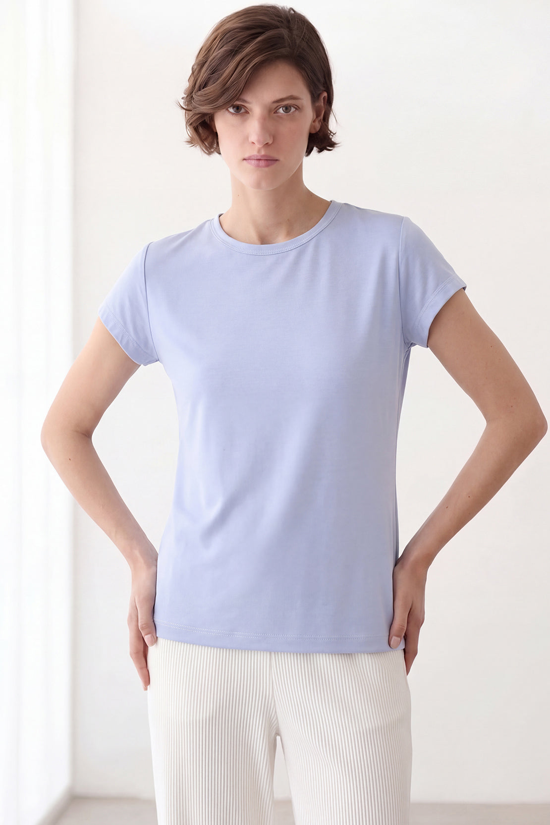 KOKO Bamboo Fibre Cap Sleeve T-Shirt – Soft Blue