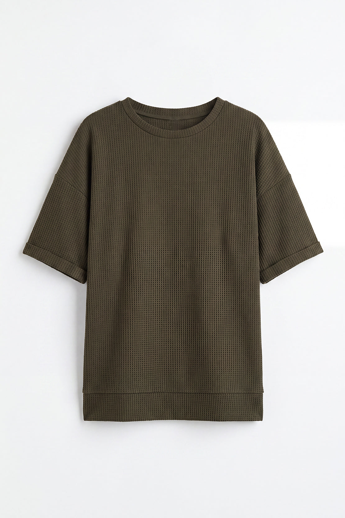 KOKO Structured Knit Drop Shoulder Top – Green