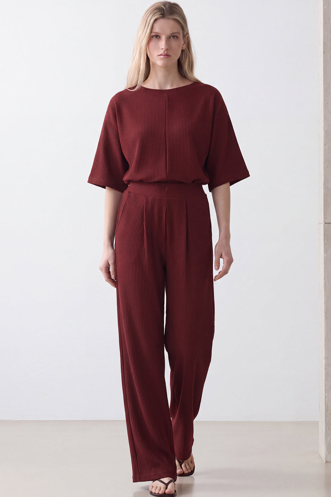 KOKO Structured Knit Pleated Pants