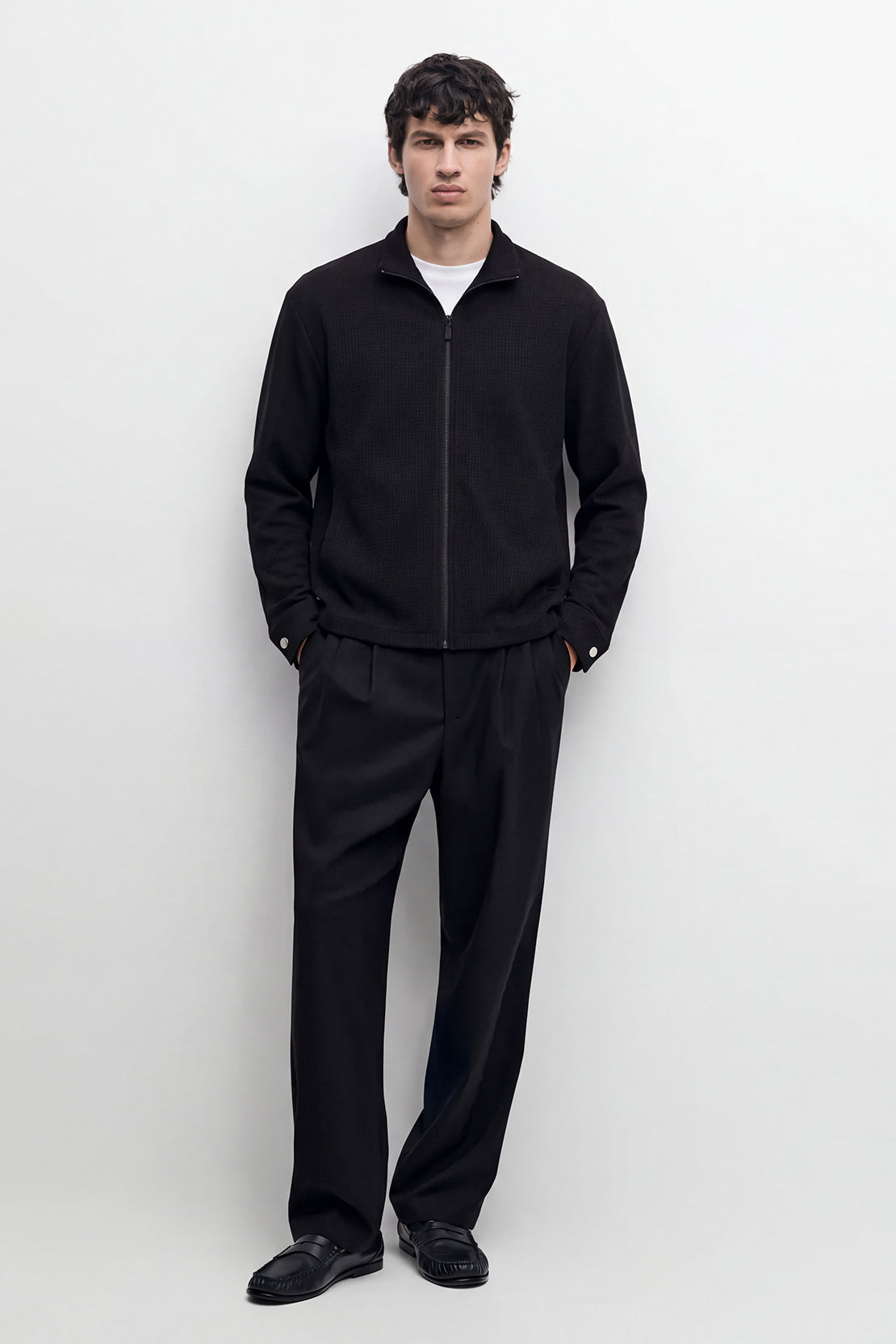 KOKO Structured Knit Zip Up Jacket