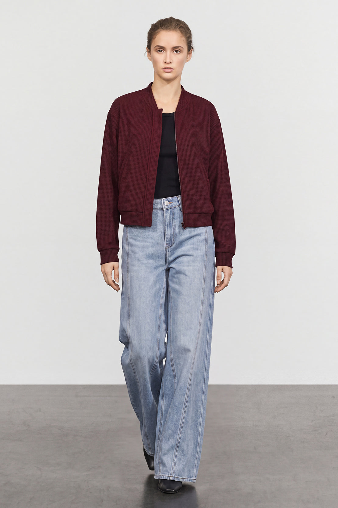 KOKO Structured Knit Zip-Up Jacket