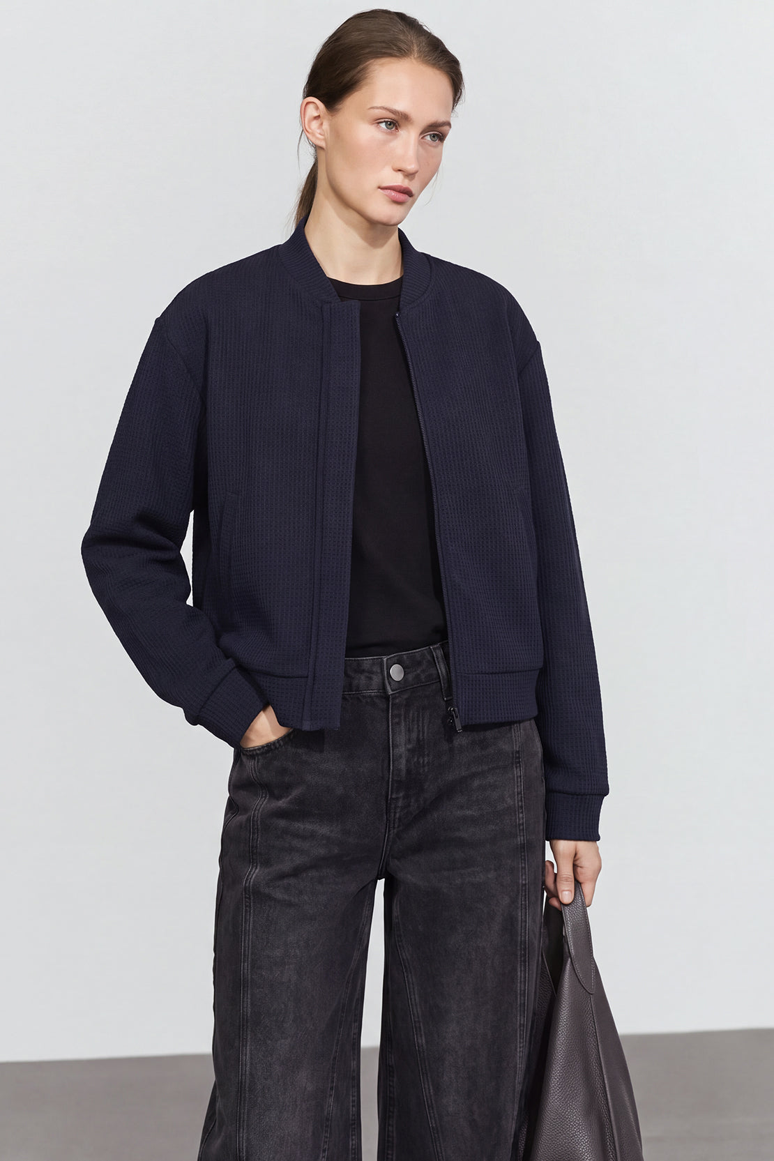 KOKO Structured Knit Zip-Up Jacket