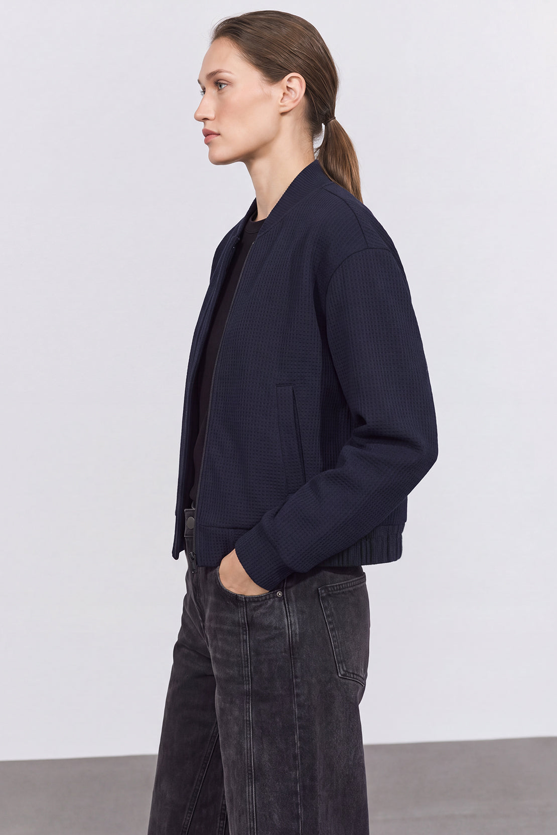 KOKO Structured Knit Zip-Up Jacket