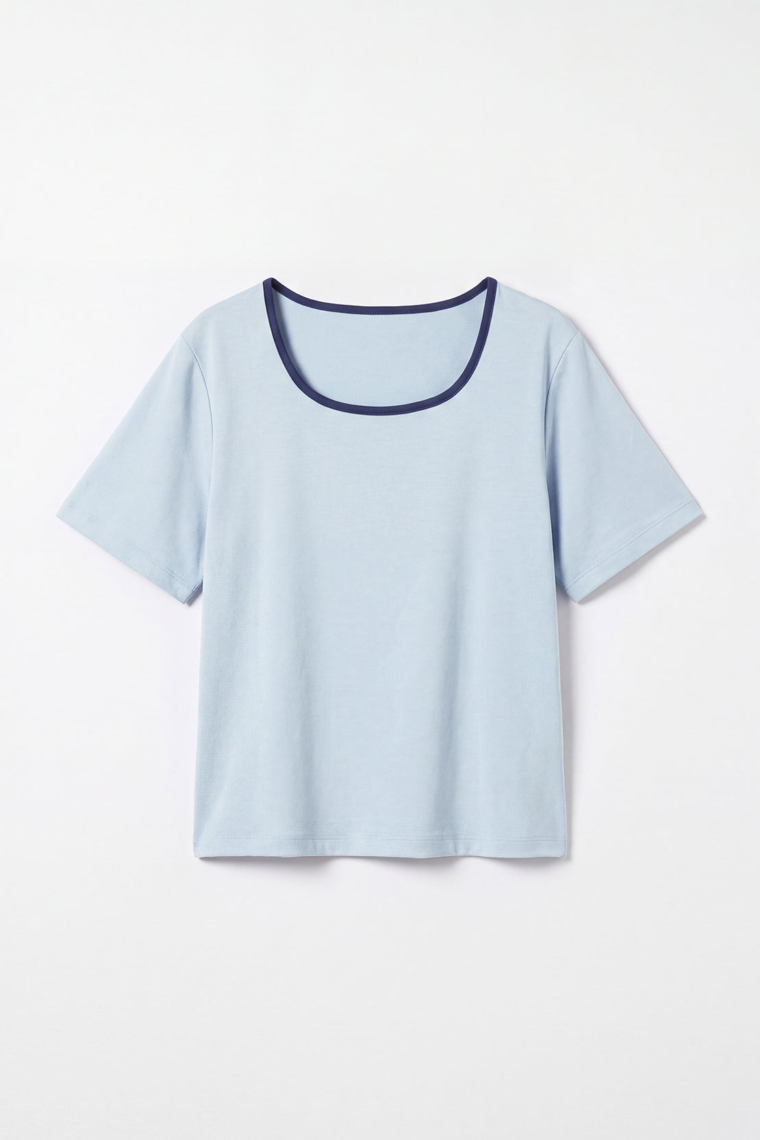 KOKO Cotton Contrast Square Neck T-Shirt