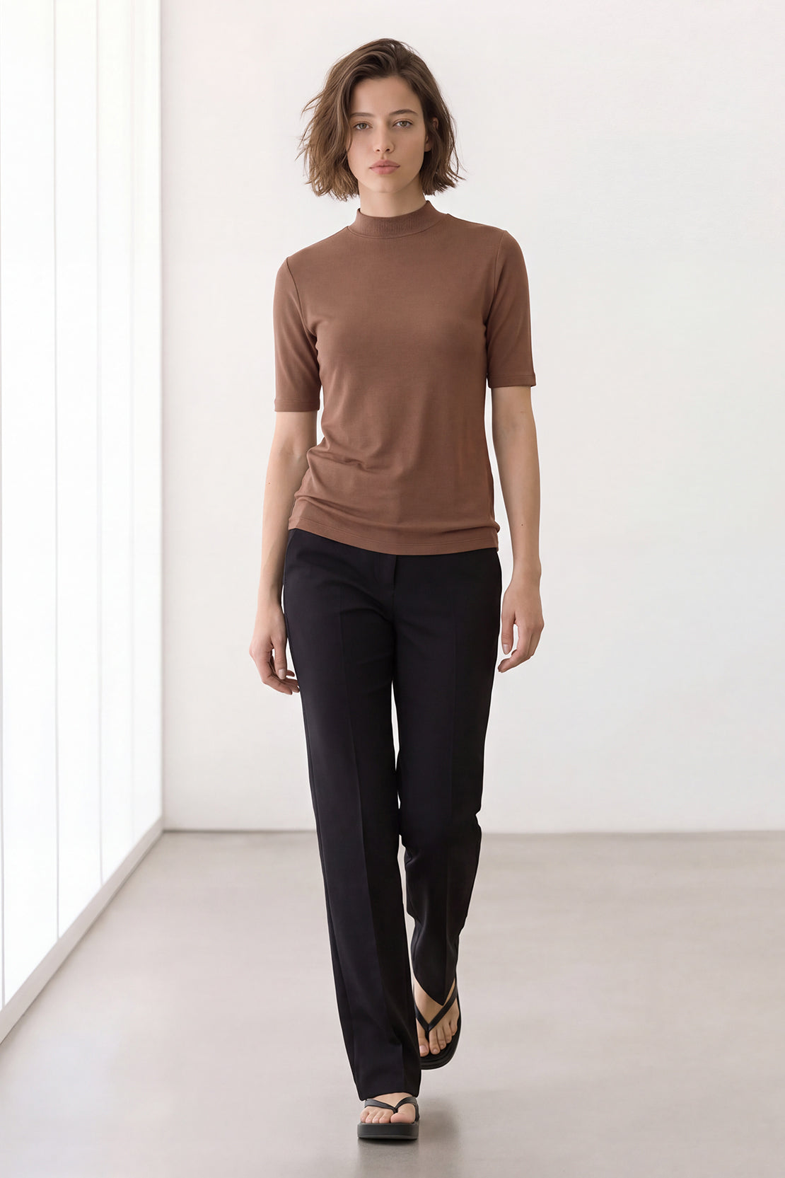 KOKO Wool Mock Neck T-Shirt