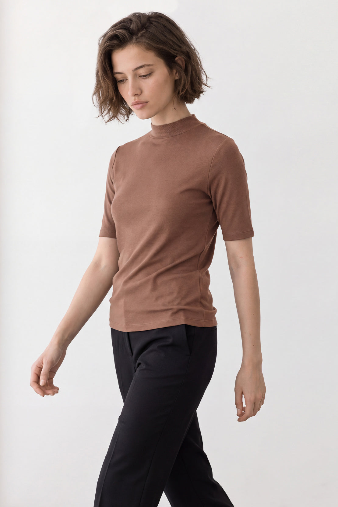 KOKO Wool Mock Neck T-Shirt