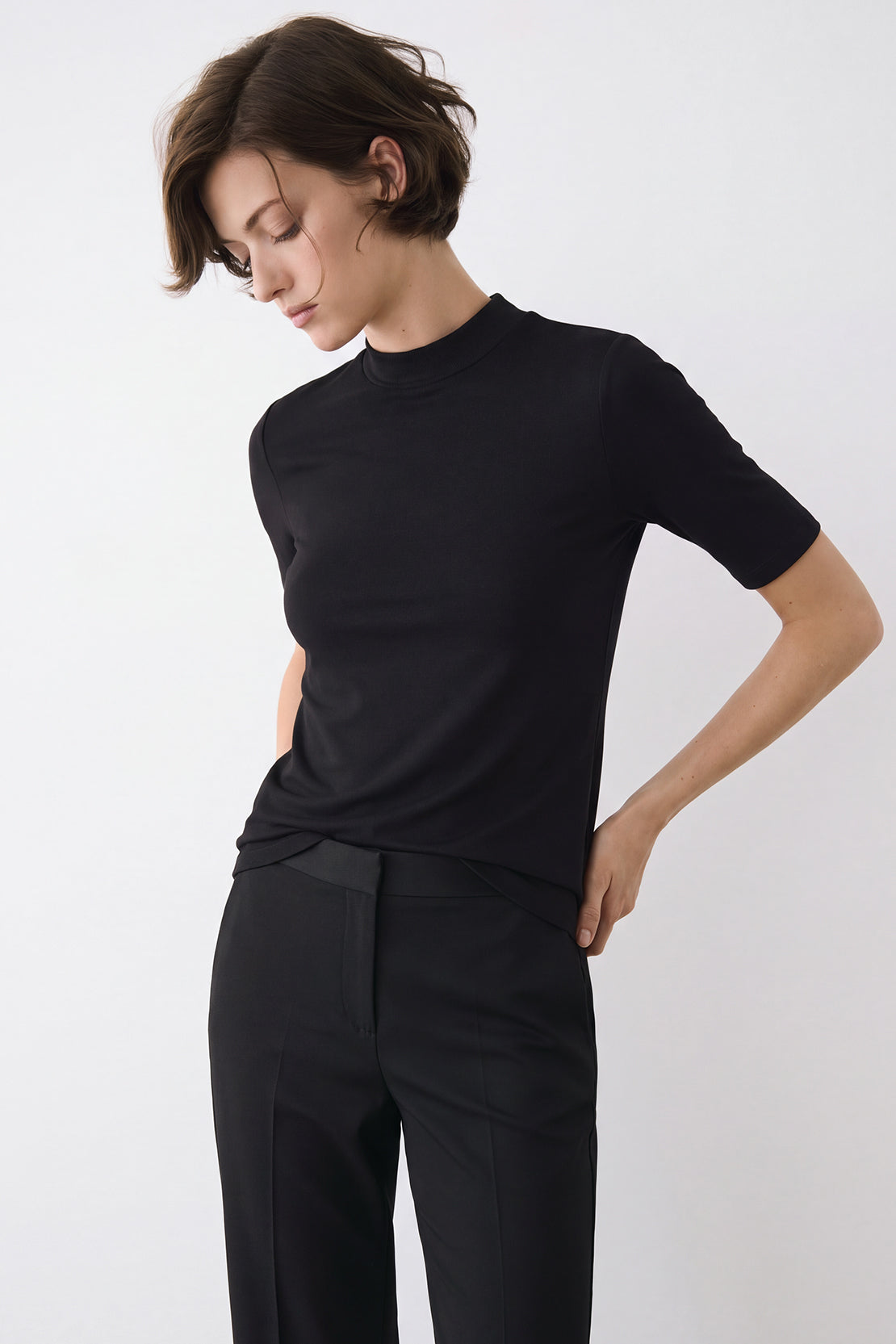 KOKO Wool Mock Neck T-Shirt