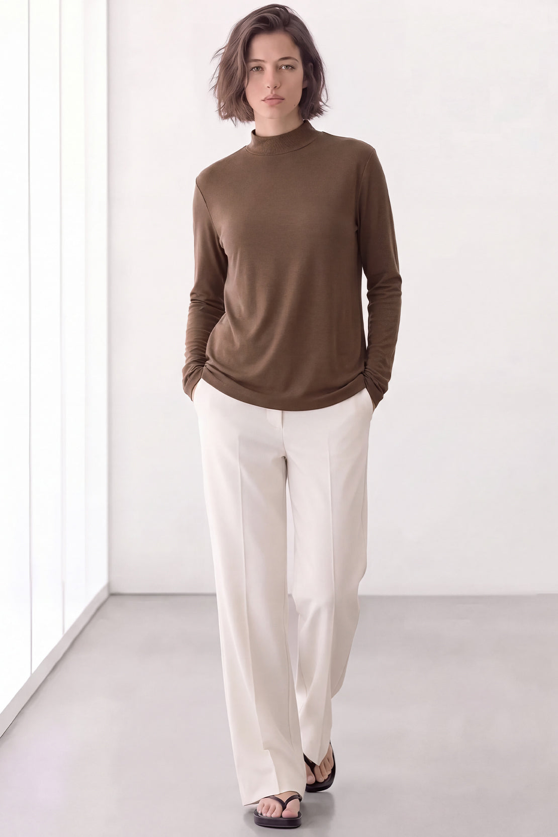 KOKO Wool Mock Neck T-Shirt