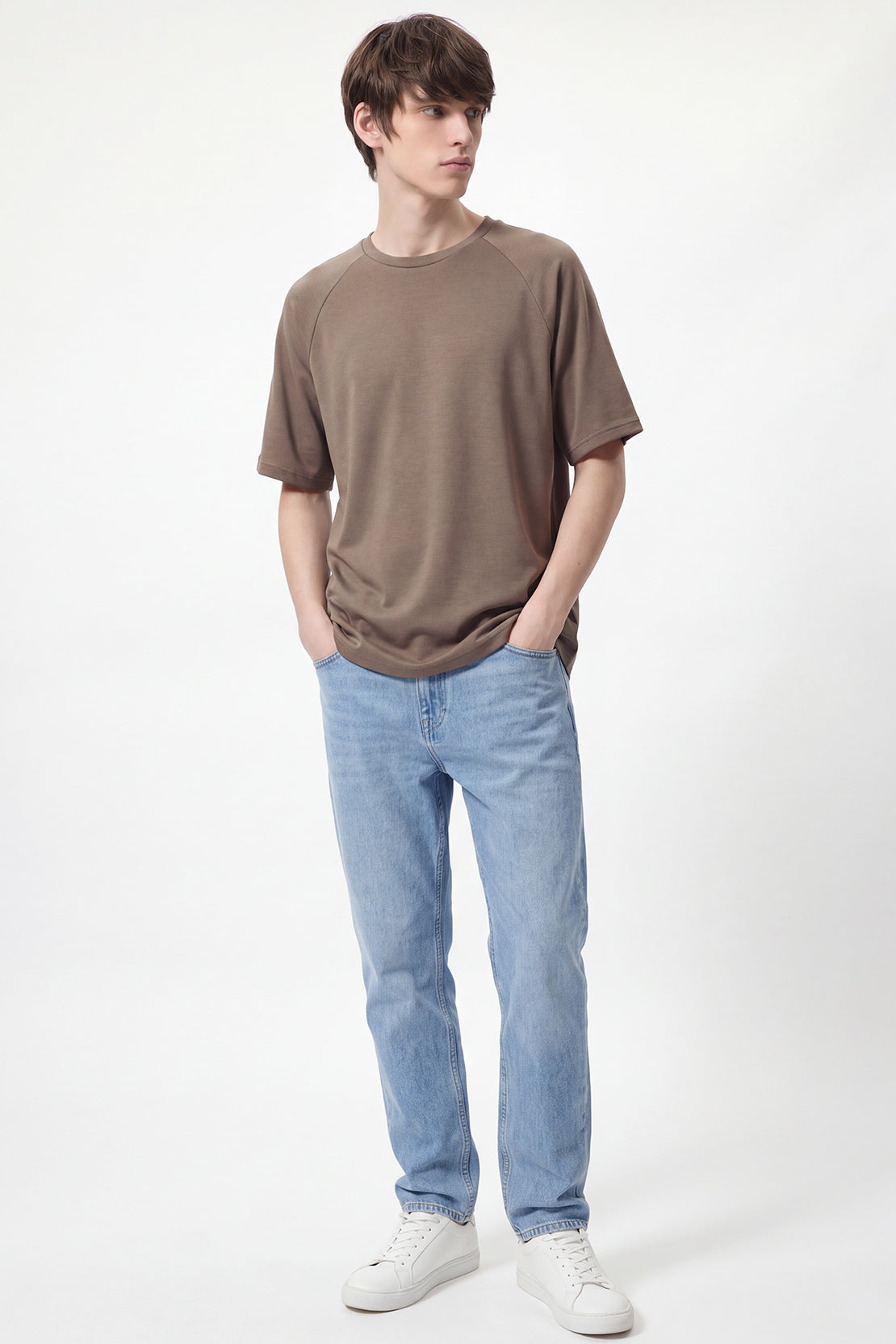 KOKO Modal Blend Crew Neck T-Shirt – Black & Clay