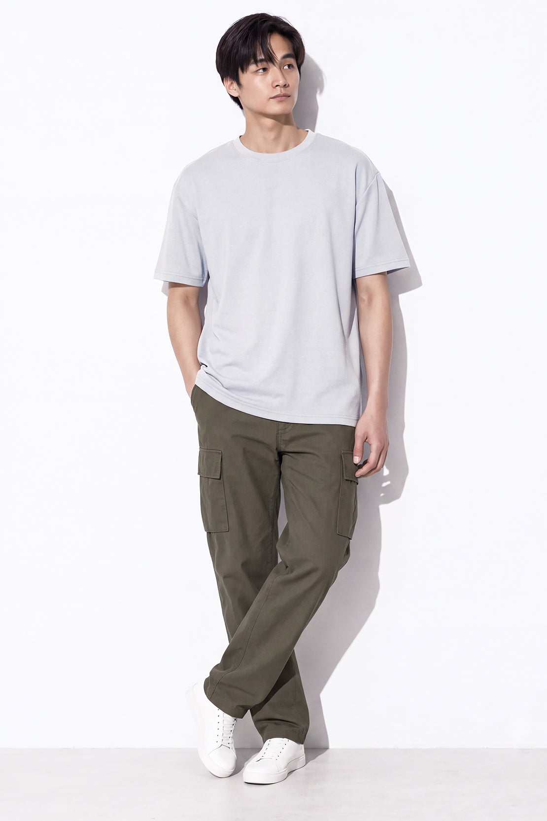 KOKO Modal Blend Drop Shoulder T-Shirt – Silver