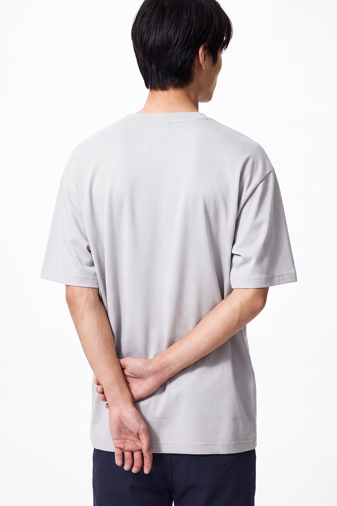 KOKO Modal Blend Drop Shoulder T-Shirt – Navy, Silver & Clay