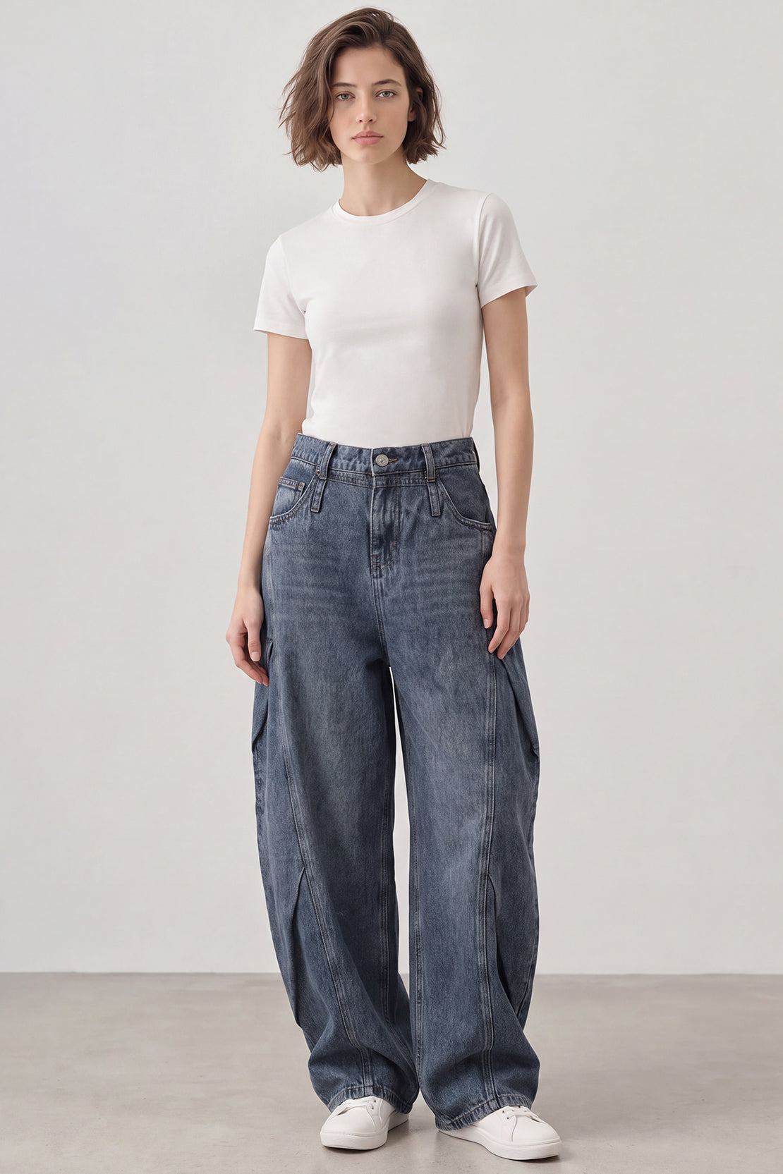 KOKO Korean Wide Barrel Jeans