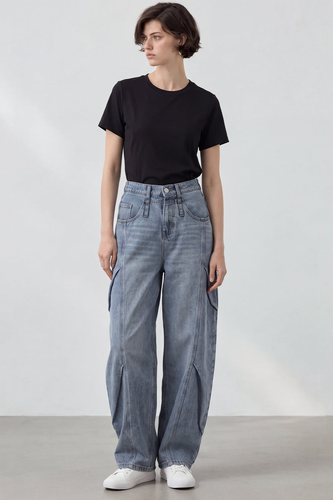 KOKO Korean Wide Barrel Jeans