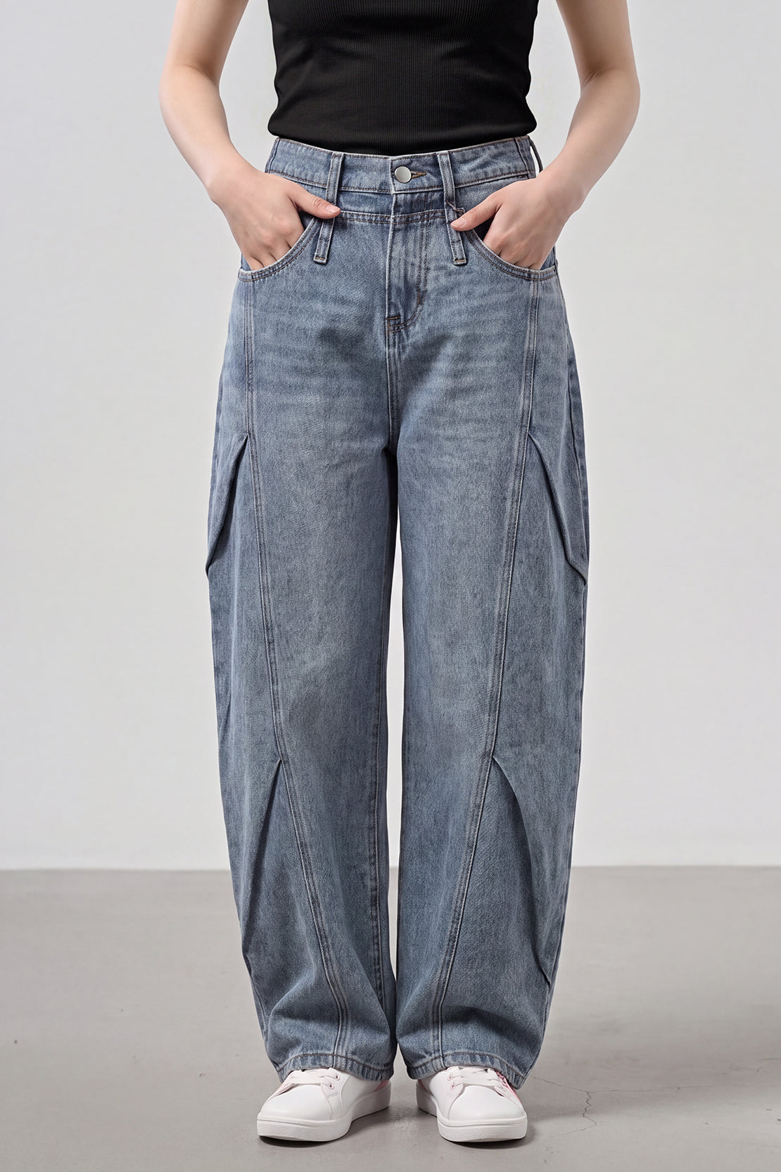 KOKO Korean Wide Barrel Jeans