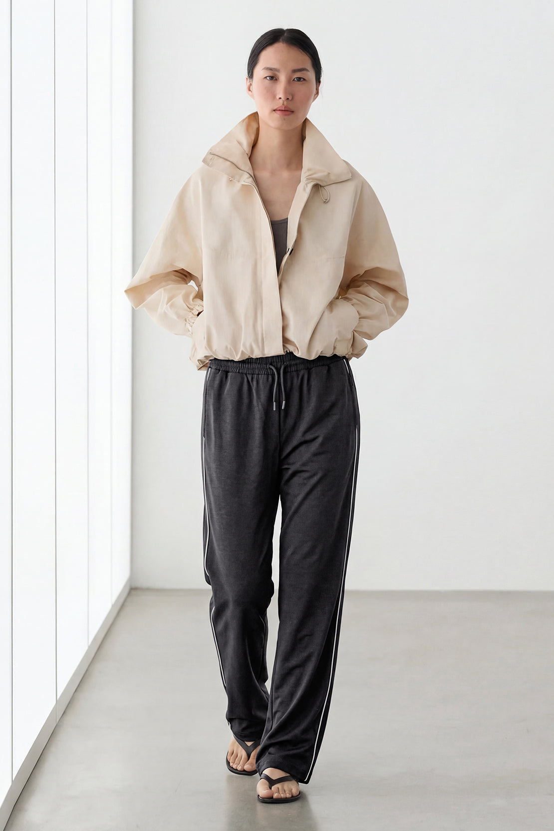 KOKO Modal Roma Side Stripe Trouser – Black
